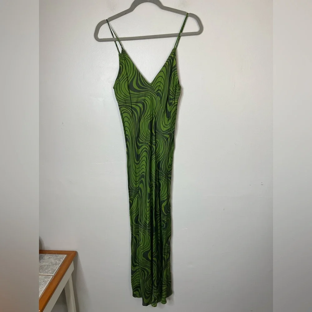 Zara Women’s printed midi Slip dress size small Grunge Abstract Blogger Hot - Picture 3 of 12